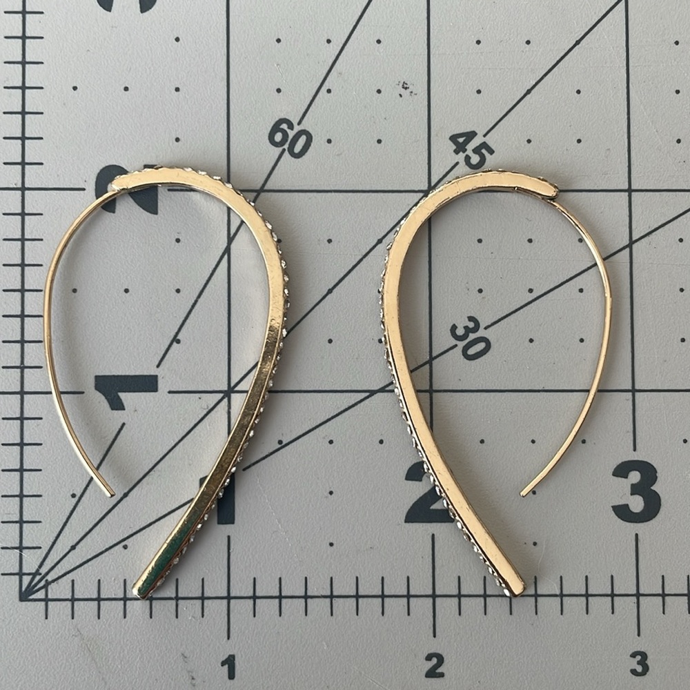 Gold sparkly hoops - Picture 2 of 2